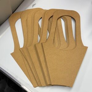 Brown Craft Paper Bag open bottom with Handles floral bags 20 total